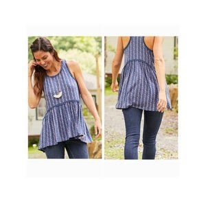 Matilda Jane women's medium‎ blue floral beyond the horizon tank racer back